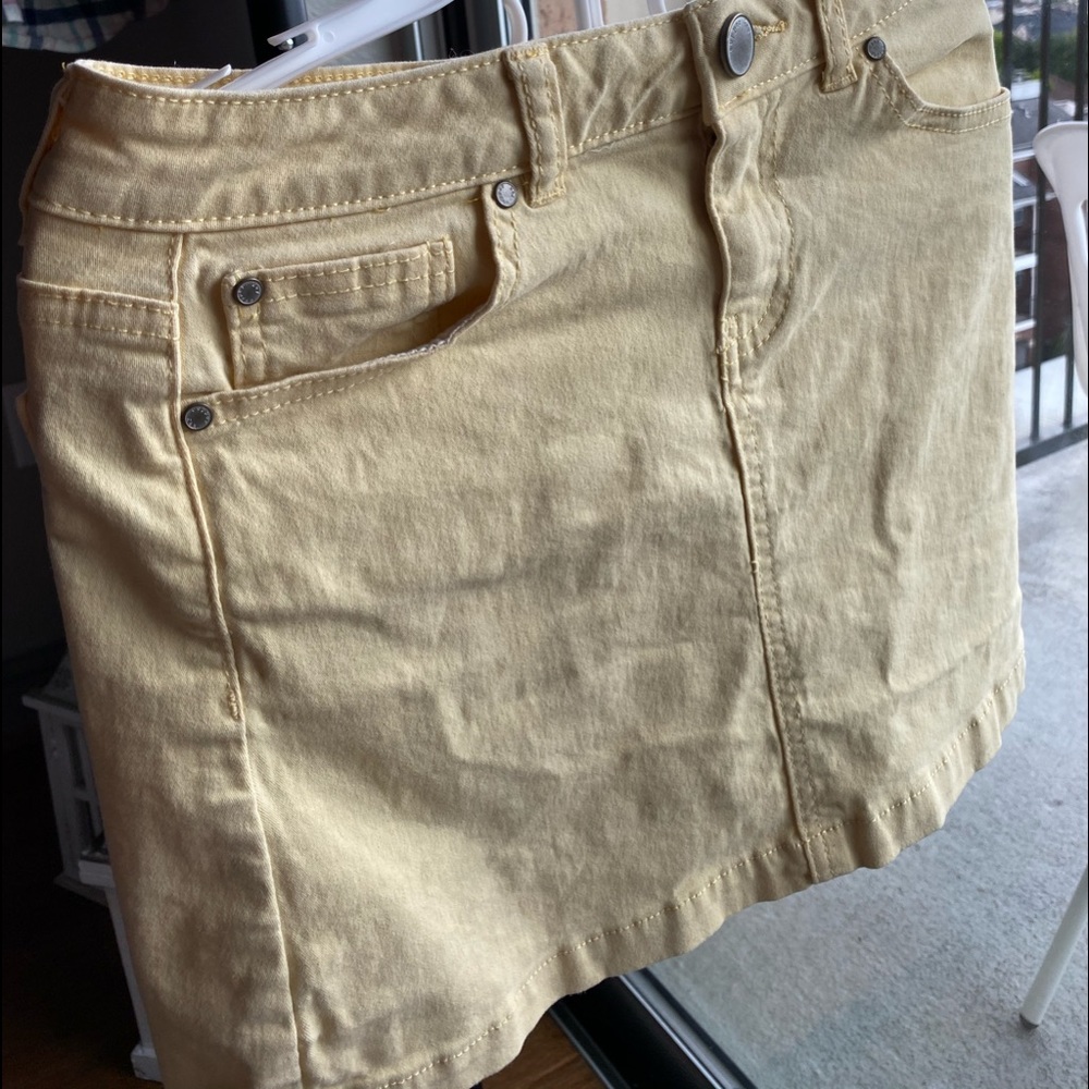 Yellow jean skirt